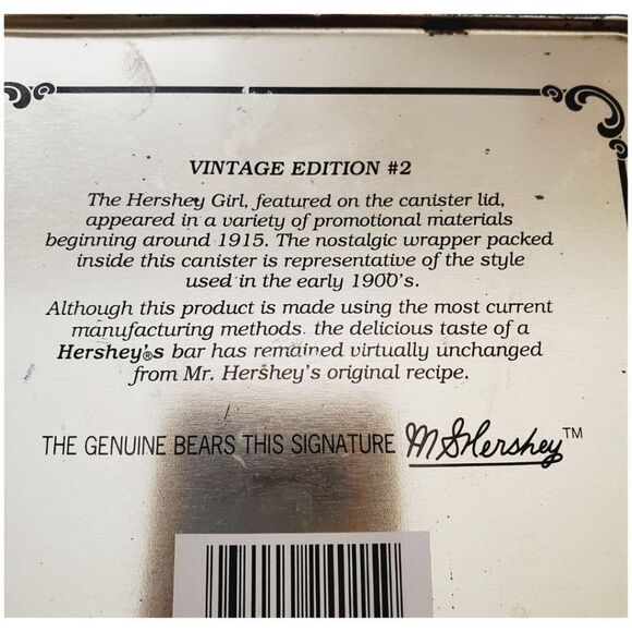 Vintage 1992 Hershey’s Chocolate Tin-Metal Canister with “Hershey Girl” Design - Picture 8 of 11